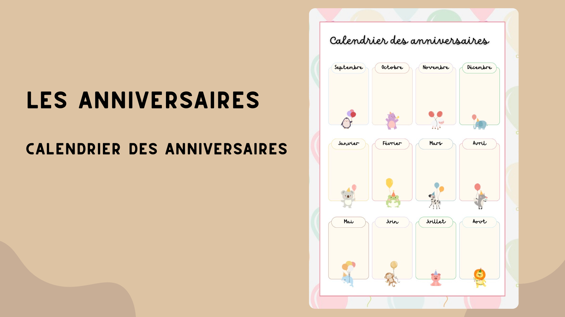 Affichage anniversaires