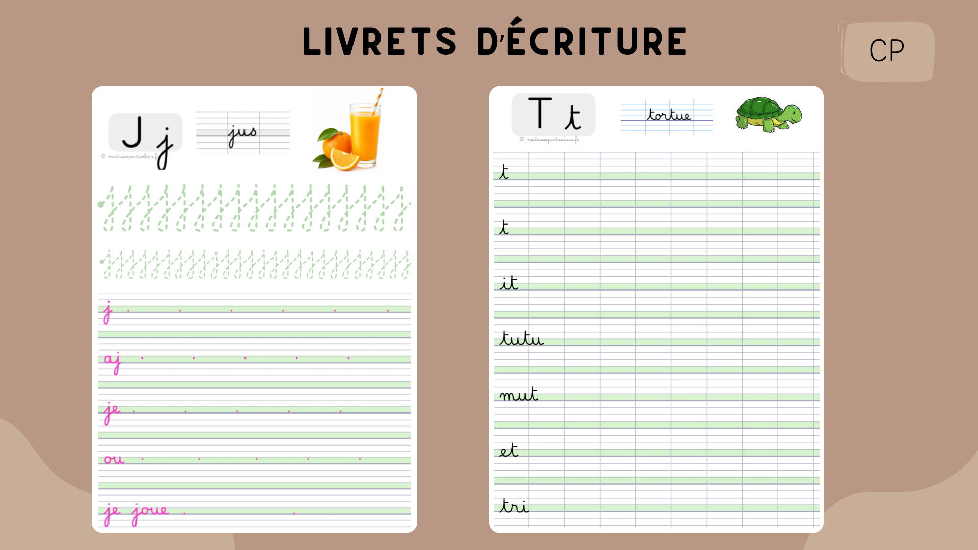 Livrets d'écriture