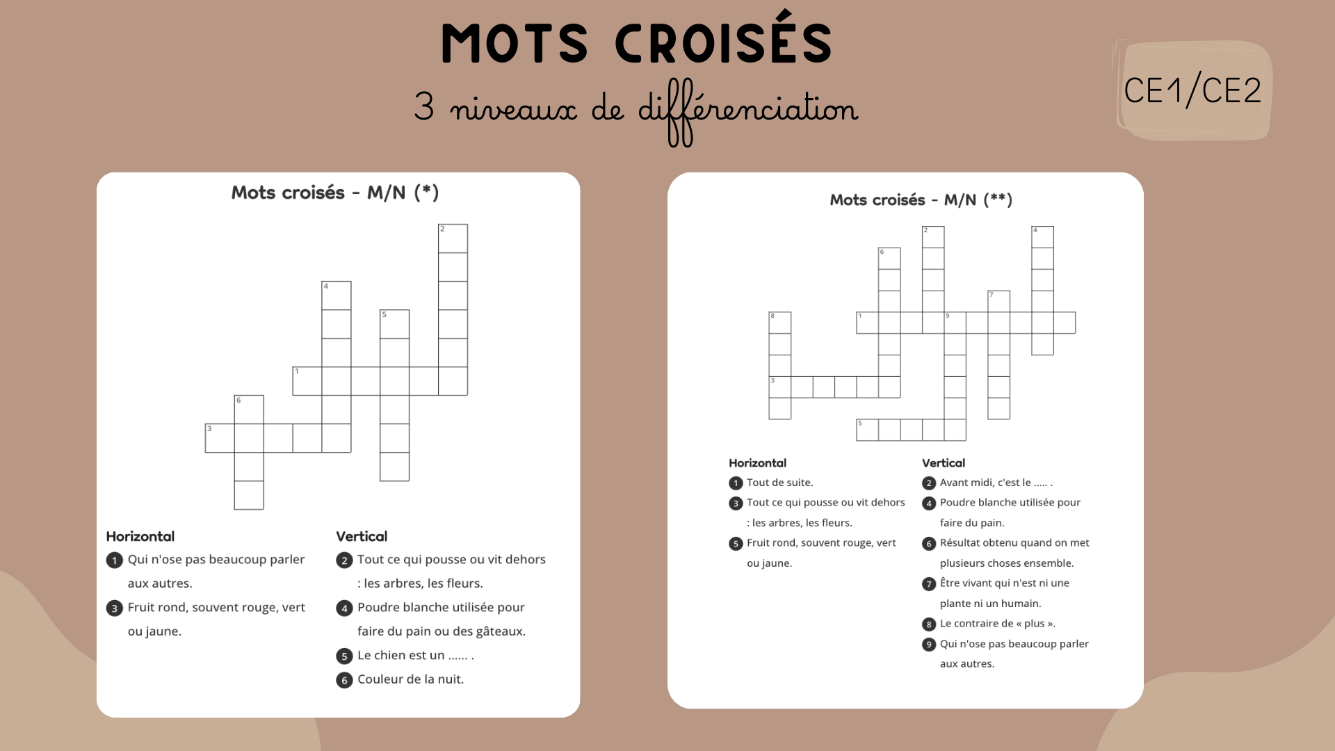 Mots croisés - Partage
