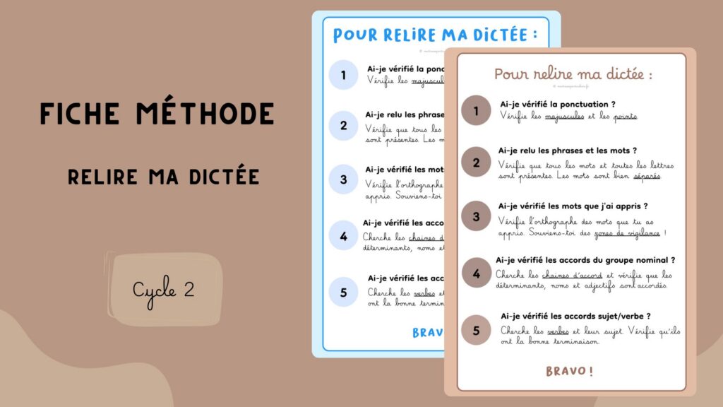 Fiche méthode - relire ma dictée
